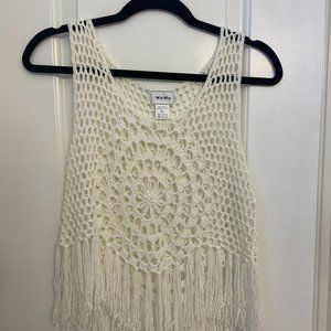Cream crochet tank